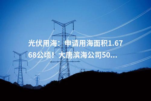 光伏用海：申請(qǐng)用海面積1.6768公頃！大唐濱海公司500kw漂浮式光伏耦合發(fā)電技術(shù)研究與示范項(xiàng)目用海公示