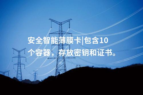 安全智能薄膜卡|包含10個容器,存放密鑰和證書。